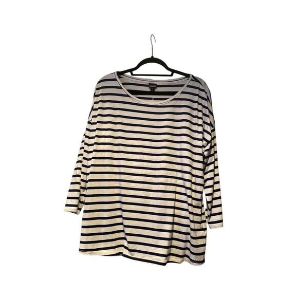 Patagonia Misty Meadow Top XL white and blue cotton 3/4 sleeves - Picture 5 of 5